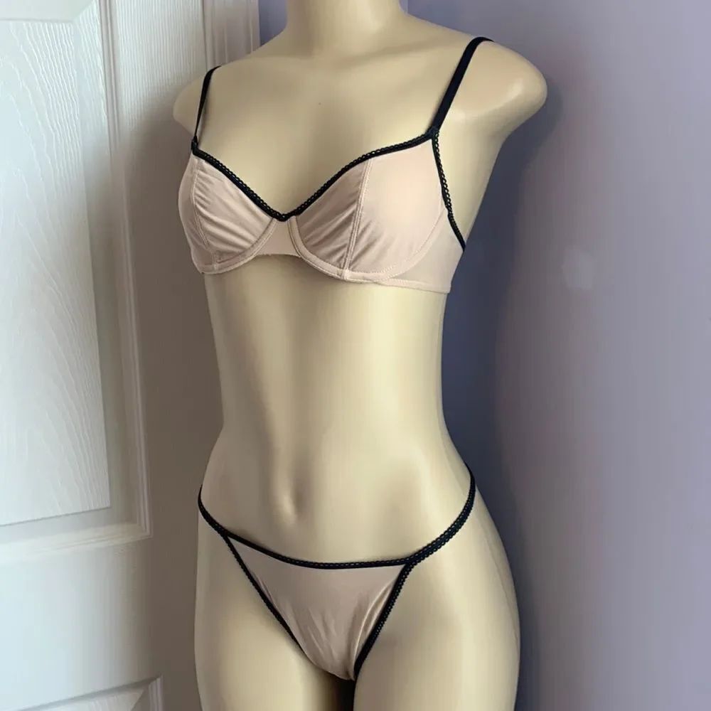 Victoria’s Secret sheer Vintage Bra Thong Panty Set 34B/L